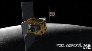 the grail satellites hit the flank of the mountain about 30 seconds apart